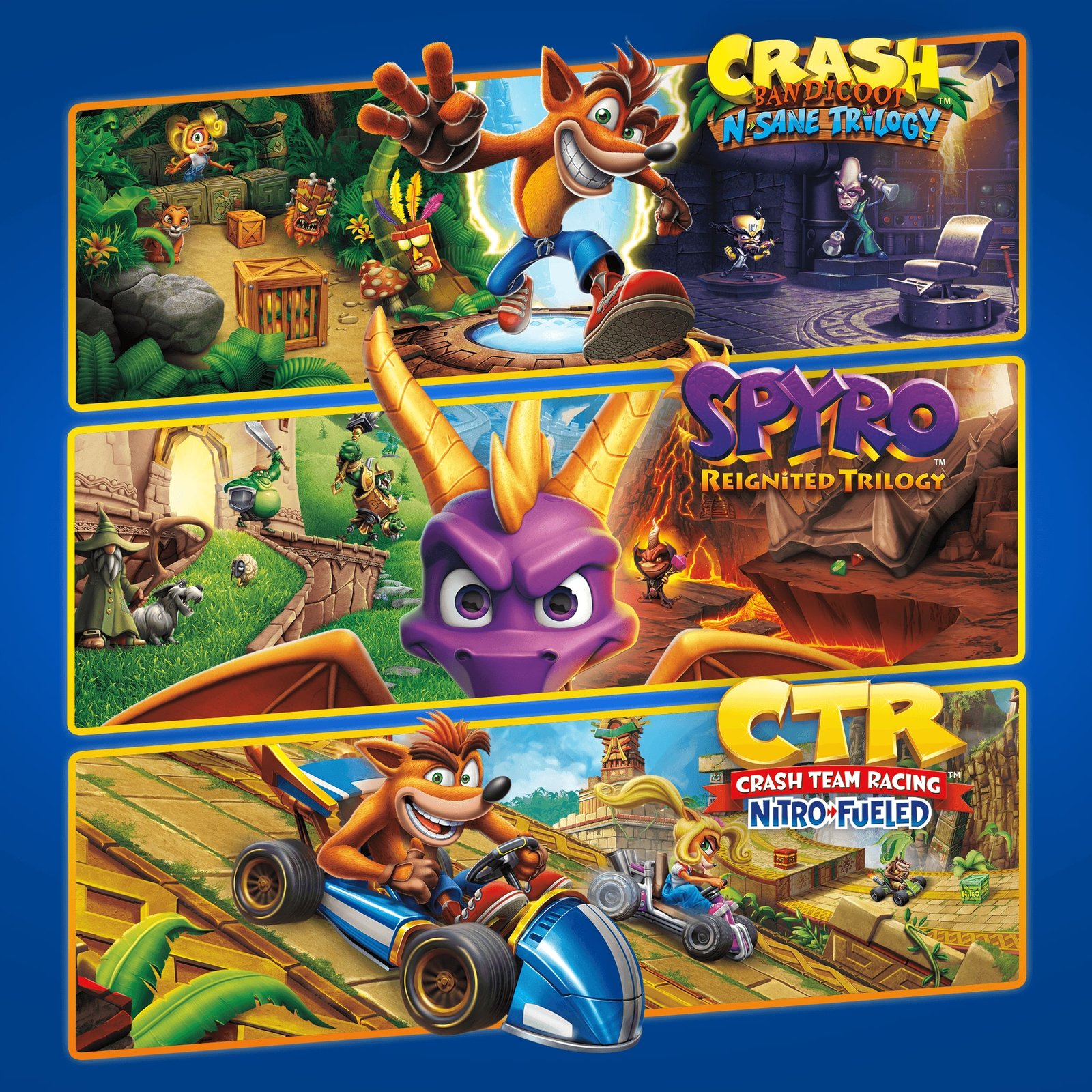 Lote Triple Juego de Crash + Spyro